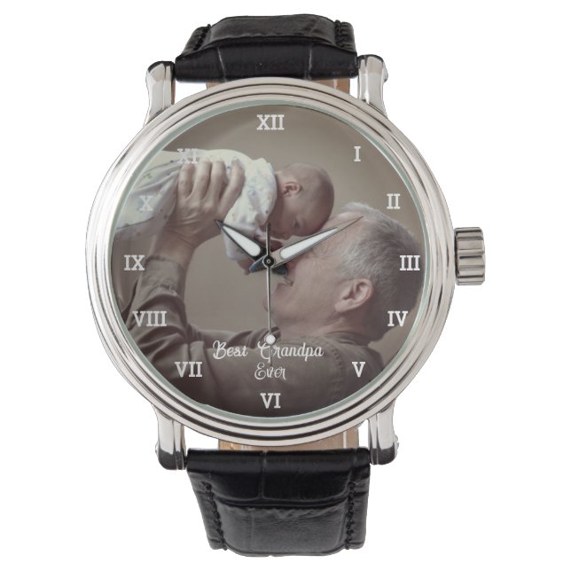 Beste Opa je benutzerdefiniertes Foto Erstellen Si Armbanduhr (Vorderseite)
