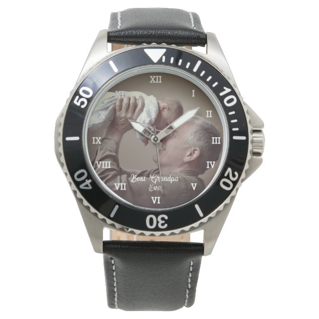 Beste Opa je benutzerdefiniertes Foto Erstellen Si Armbanduhr (Vorderseite)