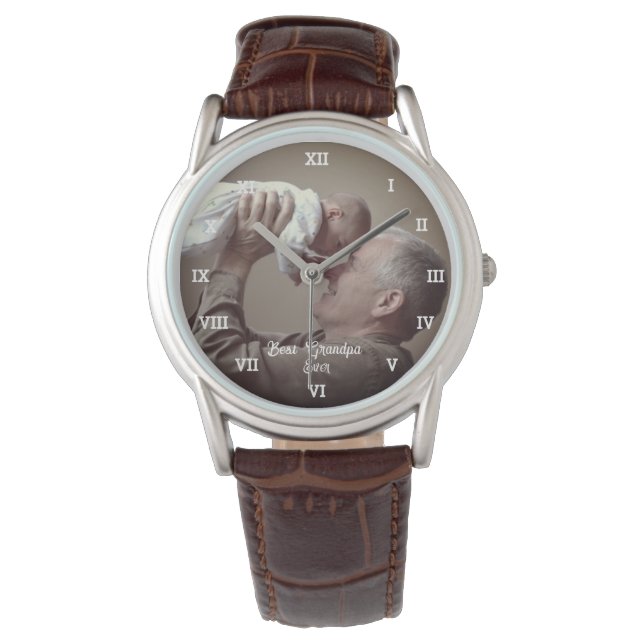 Beste Opa je benutzerdefiniertes Foto Erstellen Si Armbanduhr (Vorderseite)