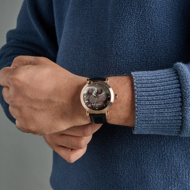 Beste Opa je benutzerdefiniertes Foto Erstellen Si Armbanduhr (Handgelenk)