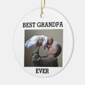 Beste Opa je benutzerdefiniertes Foto Erstellen Si Keramik Ornament (Links)