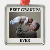 Beste Opa je benutzerdefiniertes Foto Erstellen Si Ornament Aus Metall (Vorne)