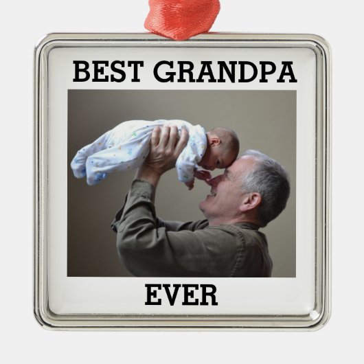 Beste Opa je benutzerdefiniertes Foto Erstellen Si Ornament Aus Metall (Vorne)