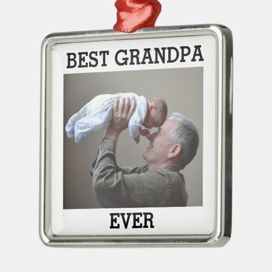 Beste Opa je benutzerdefiniertes Foto Erstellen Si Ornament Aus Metall (Links)