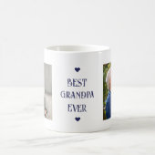 Beste Opa je Blue Modern Zwei Fotos Kaffeetasse (Mittel)