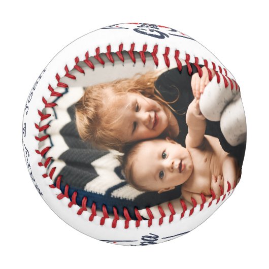 Beste Opa je Custom Foto Baseball (Vorderseite Links)