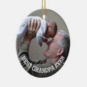 Beste Opa je Custom Foto Familie Großmutter Keramik Ornament (Rechts)