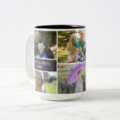 Beste Opa je Foto Collage Custom Zweifarbige Tasse (Vorderseite Links)