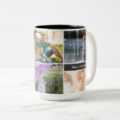 Beste Opa je Foto Collage Custom Zweifarbige Tasse (VorderseiteRechts)