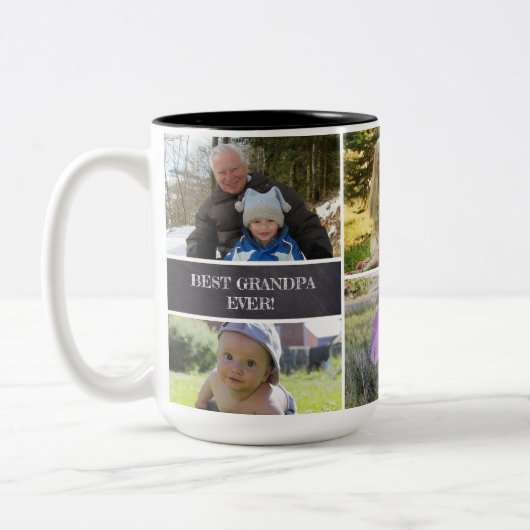 Beste Opa je Foto Collage Custom Zweifarbige Tasse (Links)