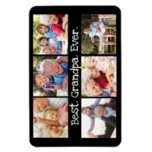 Beste Opa je FotoCollage in Schwarz Moderne Magnet (Vertikal)