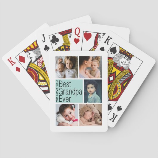 Beste Opa je FotoCollage Spielkarten (Rückseite)