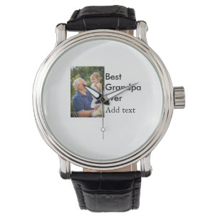 Beste Opa je fügen Fotoname klassisch elegant Armbanduhr