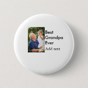 Beste Opa je fügen Fotoname klassisch elegant Button