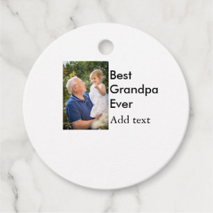 Beste Opa je fügen Fotoname klassisch elegant Geschenkanhänger