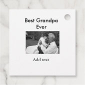 Beste Opa je fügen Fotoname klassisch elegant Geschenkanhänger (Rückseite)