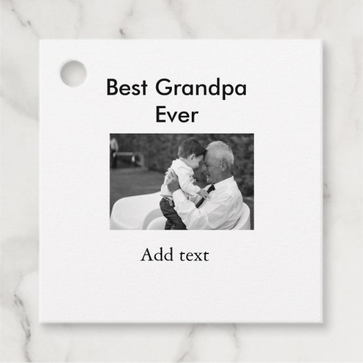 Beste Opa je fügen Fotoname klassisch elegant Geschenkanhänger (Vorderseite)