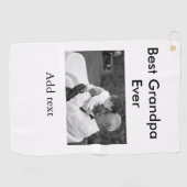 Beste Opa je fügen Fotoname klassisch elegant Golfhandtuch (Horizontal)