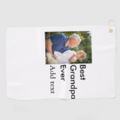 Beste Opa je fügen Fotoname klassisch elegant Golfhandtuch (Horizontal)