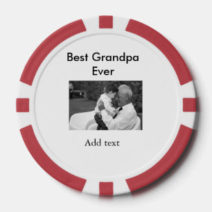Beste Opa je fügen Fotoname klassisch elegant Pokerchips