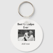 Beste Opa je fügen Fotoname klassisch elegant Schlüsselanhänger (Rückseite)