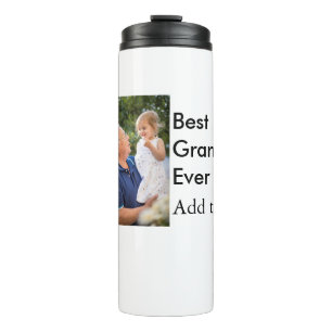 Beste Opa je fügen Fotoname klassisch elegant Thermosbecher