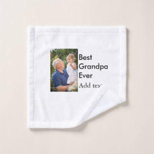 Beste Opa je fügen Fotoname klassisch elegant Waschlappen