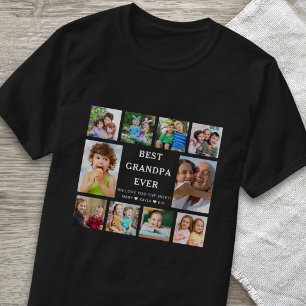 Beste Opa je Großkinder 10 FotoCollage Schwarz T-Shirt