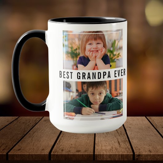 Beste Opa je Großkinder 2 FotoCollage Tasse
