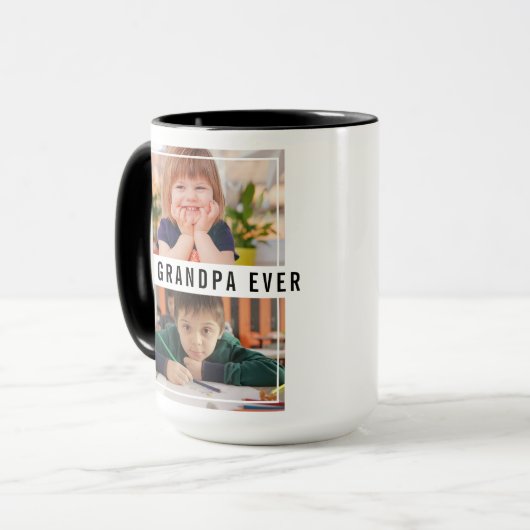 Beste Opa je Großkinder 2 FotoCollage Tasse (Vorderseite Links)