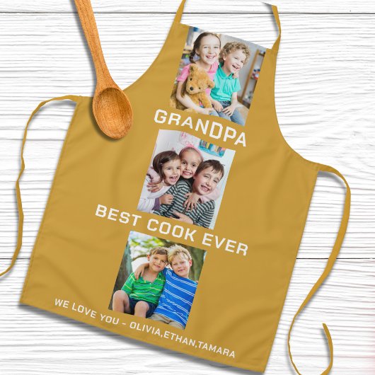 Beste Opa je Großkinder 3 Collage Gelb Schürze