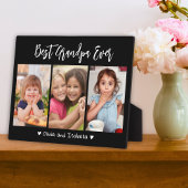 Beste Opa je Großkinder 3 Collage Schwarz Fotoplatte
