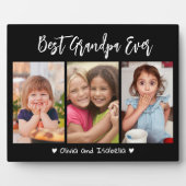 Beste Opa je Großkinder 3 Collage Schwarz Fotoplatte (Vorderseite)
