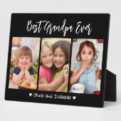 Beste Opa je Großkinder 3 Collage Schwarz Fotoplatte (Seite)