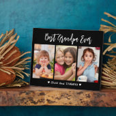 Beste Opa je Großkinder 3 Collage Schwarz Fotoplatte (Seite)