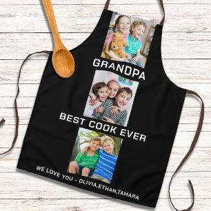 Beste Opa je Großkinder 3 Collage Schwarz Schürze
