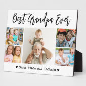 Beste Opa je Großkinder 5 FotoCollage weiß Fotoplatte (Seite)