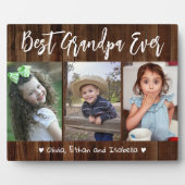 Beste Opa je Großkinder Holz 3 FotoCollage Fotoplatte (Vorderseite)