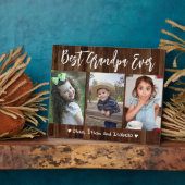 Beste Opa je Großkinder Holz 3 FotoCollage Fotoplatte (Seite)