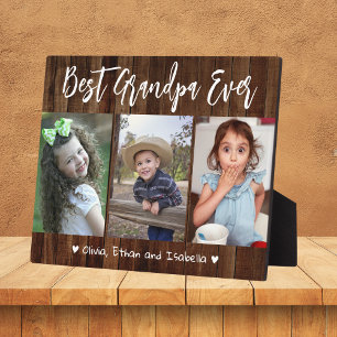 Beste Opa je Großkinder Holz 3 FotoCollage Fotoplatte