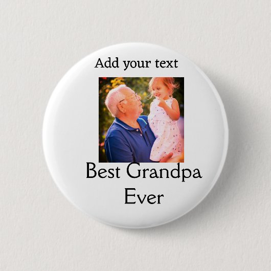 Beste Opa je Großvater Foto Geschenke tex Button (Vorderseite)