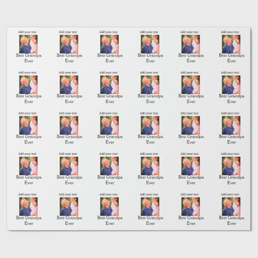 Beste Opa je Großvater Foto Geschenke tex Geschenkpapier (Flach)
