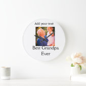 Beste Opa je Großvater Foto Geschenke tex Große Wanduhr (Zuhause)