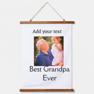 Beste Opa je Großvater Foto Geschenke tex Wandteppich Mit Holzrahmen