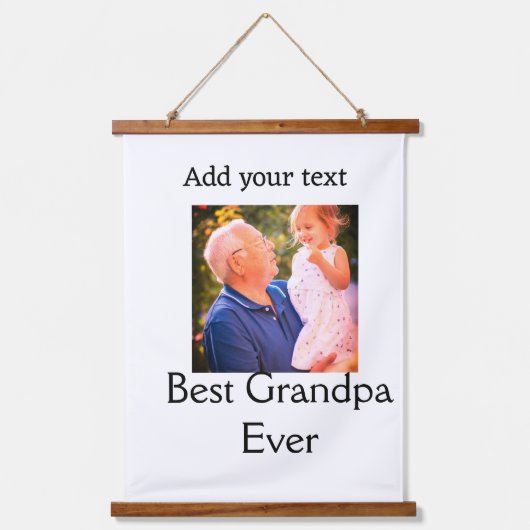 Beste Opa je Großvater Foto Geschenke tex Wandteppich Mit Holzrahmen (Vorderseite)