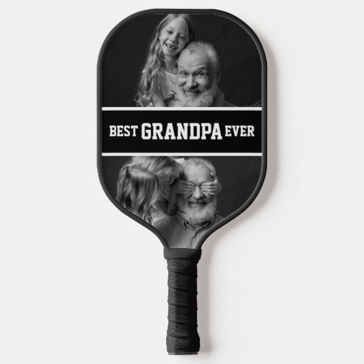 Beste Opa je Großvater Geschenk Foto nach Maß Pickleball Schläger (Vorderseite)