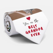 Beste Opa je Herz 4 FotoCollage Krawatte (Gerollt)