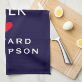 Beste Opa je Herzname Weiße Marine Geschirrtuch (Viertel Falte)