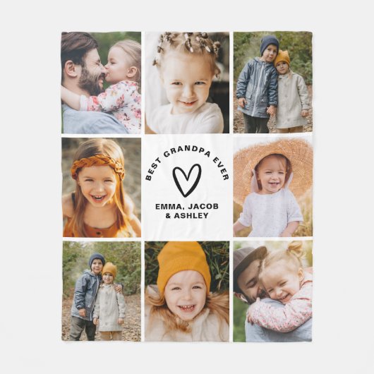 Beste Opa je Instagramm-FotoCollage Fleecedecke (Vorderseite)