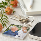 Beste Opa je kundenspezifisches 2-Foto doppelseiti Schlüsselanhänger (Vorderseite rechts)